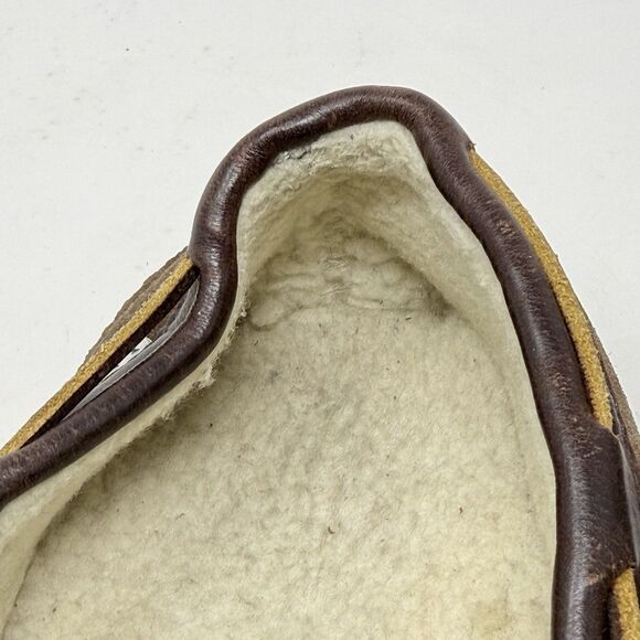LL Bean Slippers Mens 12 M Brown Suede Shearling Lined Comfort Indoor Outdoor main image 15